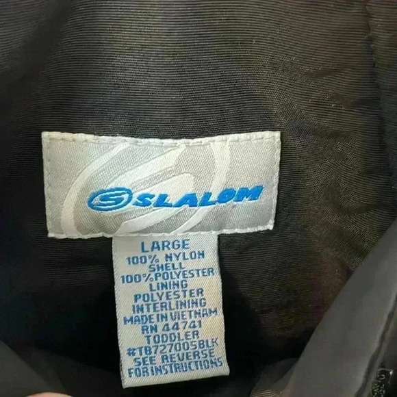 SLALOM Kids Size Large Insulated Black Winter Ski Snow Bib Pants Overalls - Picture 6 of 7